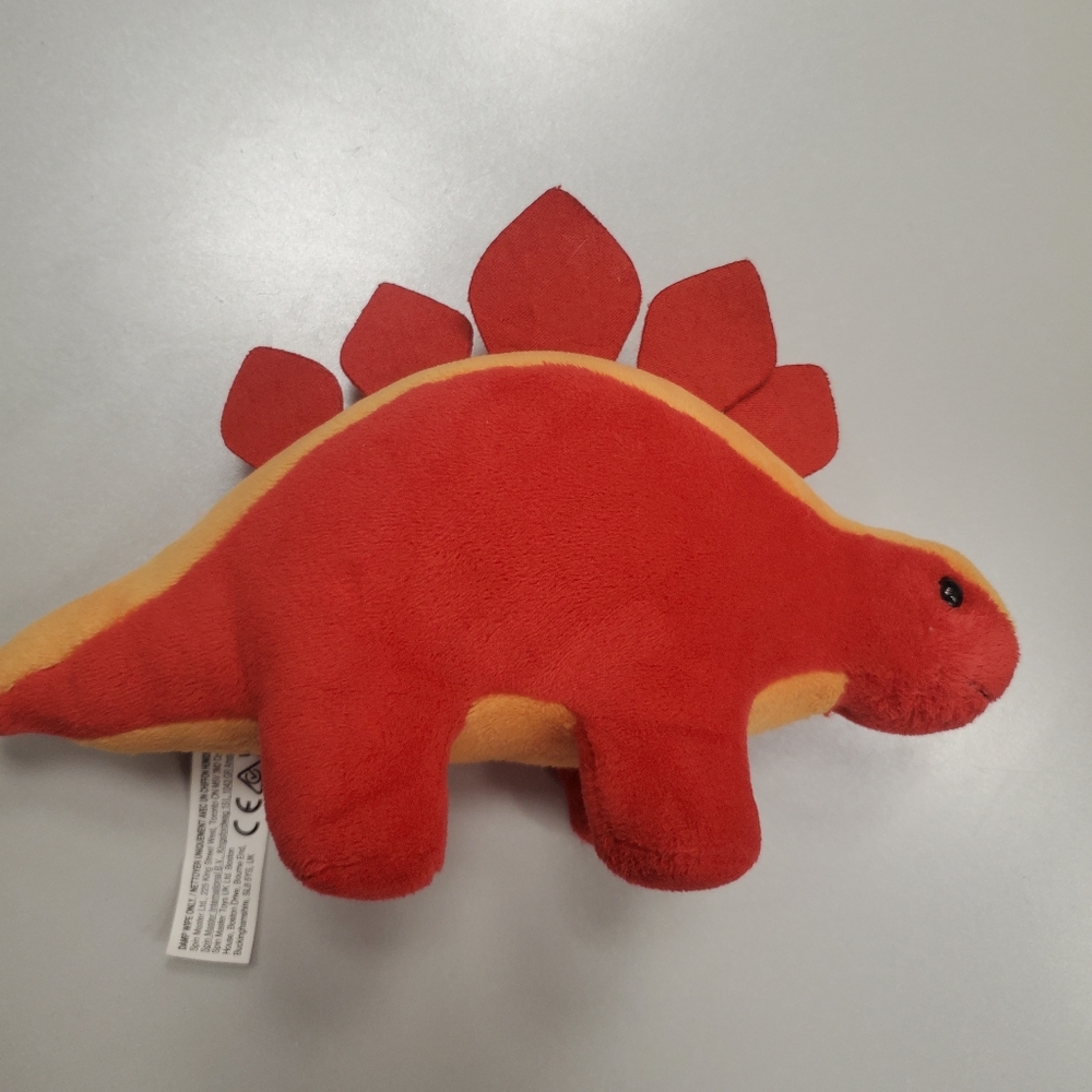 GUND RED & ORANGE "DINO CHATTER" STEGOSAURUS W/ SOUND 8" Plush STUFFED ANIMAL